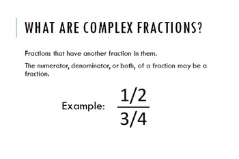 Preview of Simplifying Complex Fractions Lesson