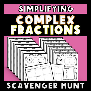 Preview of Simplifying Complex Fractions Scavenger Hunt