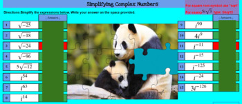 Preview of Simplifying Complex Numbers Google Sheet Activity