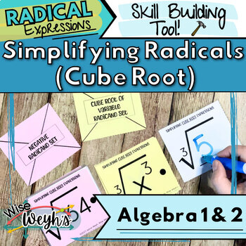 Preview of Simplifying Cube Root Expressions Manipulative Cards