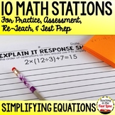 Simplifying Equations Stations