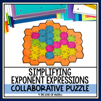 Preview of Simplifying Exponent Expressions Collaborative Puzzle