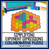 Simplifying Exponent Expressions Collaborative Puzzle
