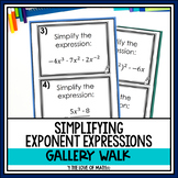 Simplifying Exponent Expressions Gallery Walk