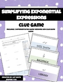 Simplifying Exponential Expressions Clue Game