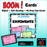 Exponent Rules with BOOM Cards Digital 1:1 Algebra Distance Learning
