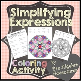 Simplifying Expressions Coloring Activity - Evaluating & C