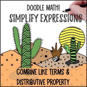 Preview of Simplifying Expressions | Doodle Math: Twist on Color by Number