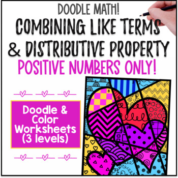 Preview of Simplifying Expressions Like Terms | Doodle Math: Twist on Color by Number