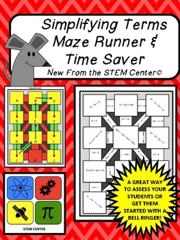 Preview of Simplifying Expressions Maze Runner and Time Saver