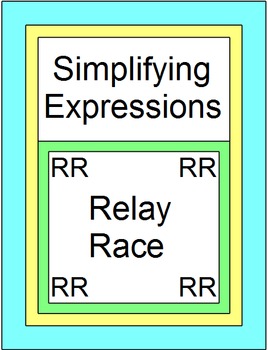 Preview of Simplifying Expressions - RELAY RACE (8 rounds of 4 problems)