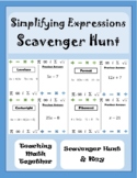 Simplifying Expressions Scavenger Hunt