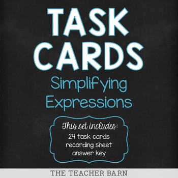 Preview of Simplifying Expressions Task Cards (FREEBIE)