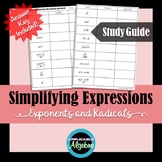 Simplifying Expressions with Exponents and Radicals - Stud