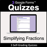 Simplifying Fractions - 3 Google Forms Quizzes | Distance 