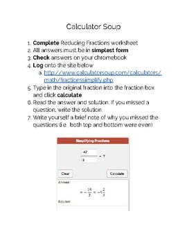 Preview of Simplifying Fractions