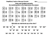 Simplifying Fractions Activity: Math Message Decoder