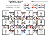 Simplifying Fractions Activity: New Year's Math Maze