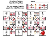 Simplifying Fractions Activity: Valentine's Day Math Maze