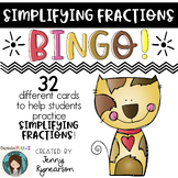 Simplifying Fractions BINGO! 32 Different Student Cards!
