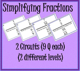Simplifying Fractions Circuits (2 Circuits 9 Questions each)