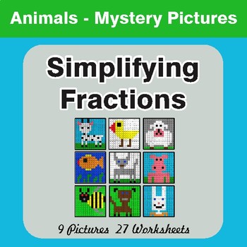 Simplifying Fractions - Color-By-Number Math Mystery Pictures