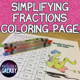 Simplifying Fractions Coloring Activity