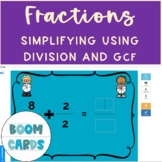 Simplifying Fractions Dividing By GCF Boom Cards