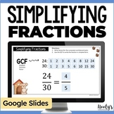 Simplifying Fractions Easel and Google Slides Activities