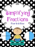 Simplifying Fractions Four In A Row Game