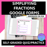 Simplifying Fractions Google Form Quiz Practice