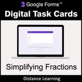 Simplifying Fractions - Google Forms Digital Task Cards | 