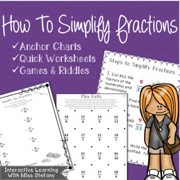 Preview of Simplifying Fractions & Improper Fractions