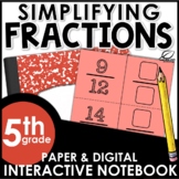 Simplifying Fractions Interactive Notebook Set | Digital &