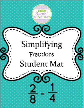 Preview of Simplifying Fractions Student Mat