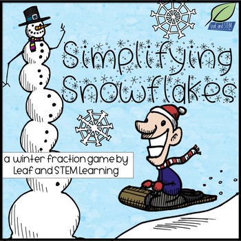 Preview of Simplifying Fractions Matching Game - Winter FREEBIE