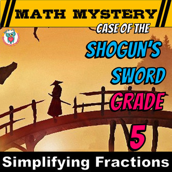Preview of Simplifying Fractions Math Mystery Game 5th Grade Activity