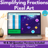 Simplifying Fractions Pixel Art Digital Activity