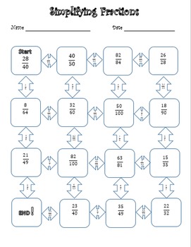 simplifying fractions puzzle by middle school fun tpt