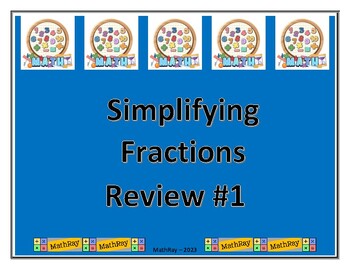 Preview of Simplifying Fractions Review #1