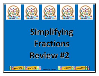 Preview of Simplifying Fractions Review #2