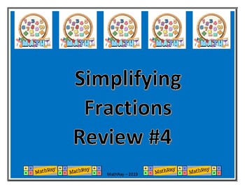 Preview of Simplifying Fractions Review #4