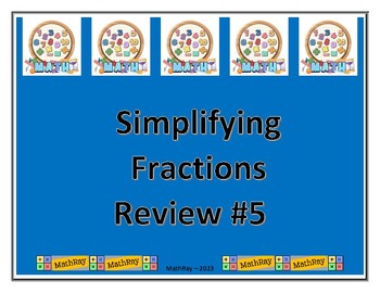 Preview of Simplifying Fractions Review #5