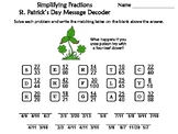 Simplifying Fractions St. Patrick's Day Math Activity: Mes