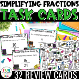 Simplifying Fractions Task Cards & Game | Math Review