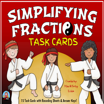 Preview of Simplifying Fractions Task Cards {Simplify Proper Fractions}