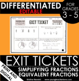 Simplifying Fractions and Equivalent Fractions Exit Ticket