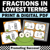 Simplifying Fractions Equivalent Fraction Game Task Cards 