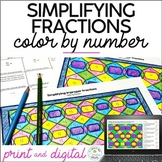Simplifying Improper Fractions Color by Number Converting 