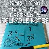 Simplifying Negative Exponents Foldable Notes